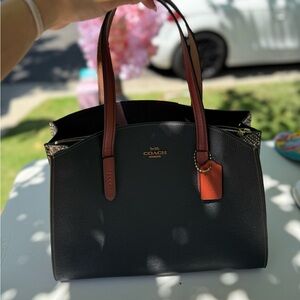 Coach Black and Tan Tote Bag
